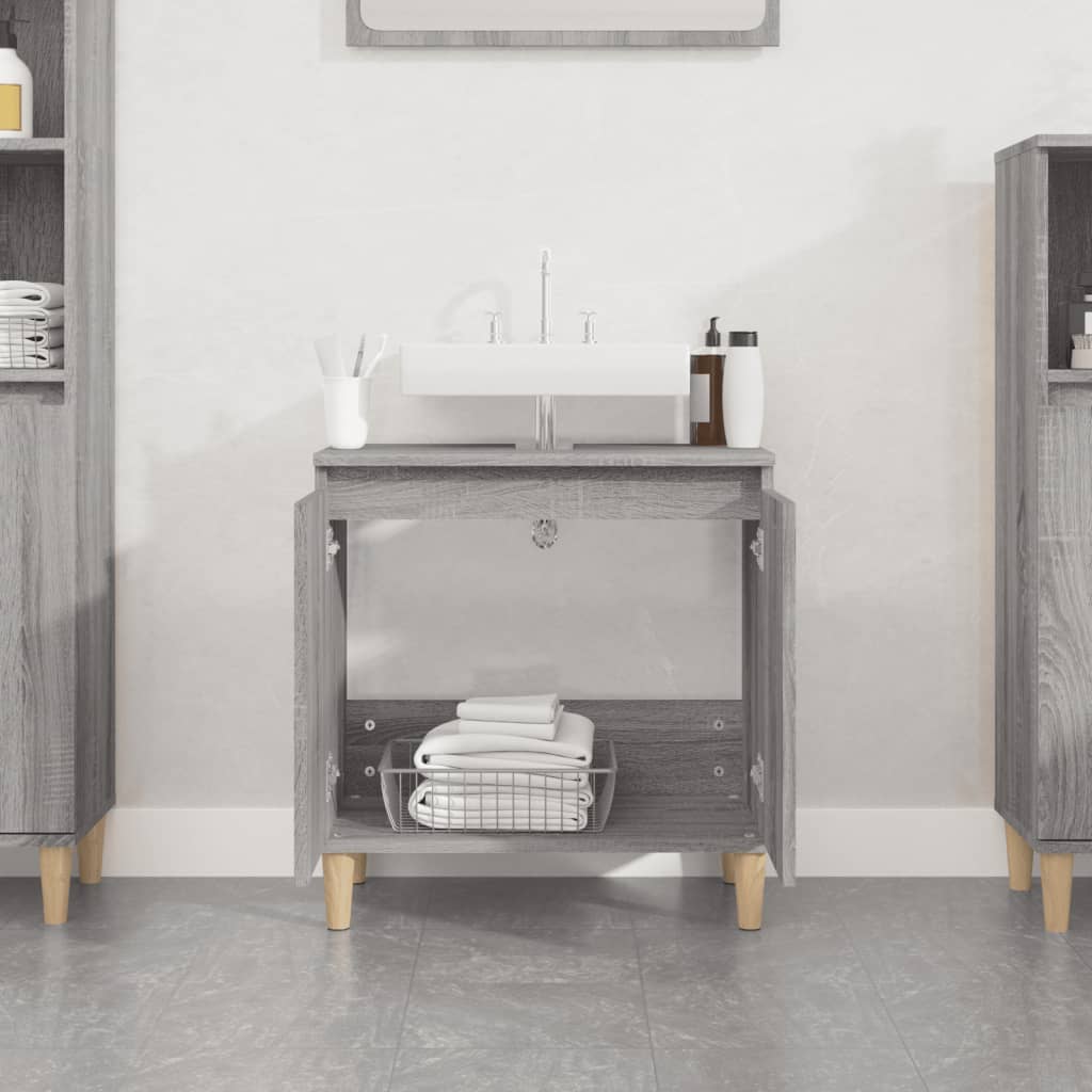 vidaXL Dulap de chiuvetă, gri sonoma, 58x33x60 cm, lemn prelucrat vidaXL Dulap de chiuvetă, gri sonoma, 58x33x60 cm, lemn prelucrat
