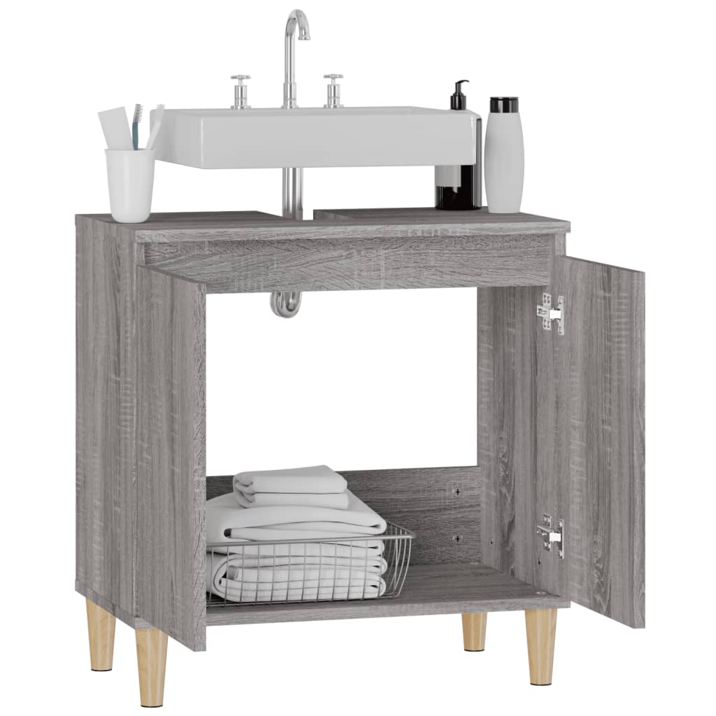 vidaXL Dulap de chiuvetă, gri sonoma, 58x33x60 cm, lemn prelucrat vidaXL Dulap de chiuvetă, gri sonoma, 58x33x60 cm, lemn prelucrat