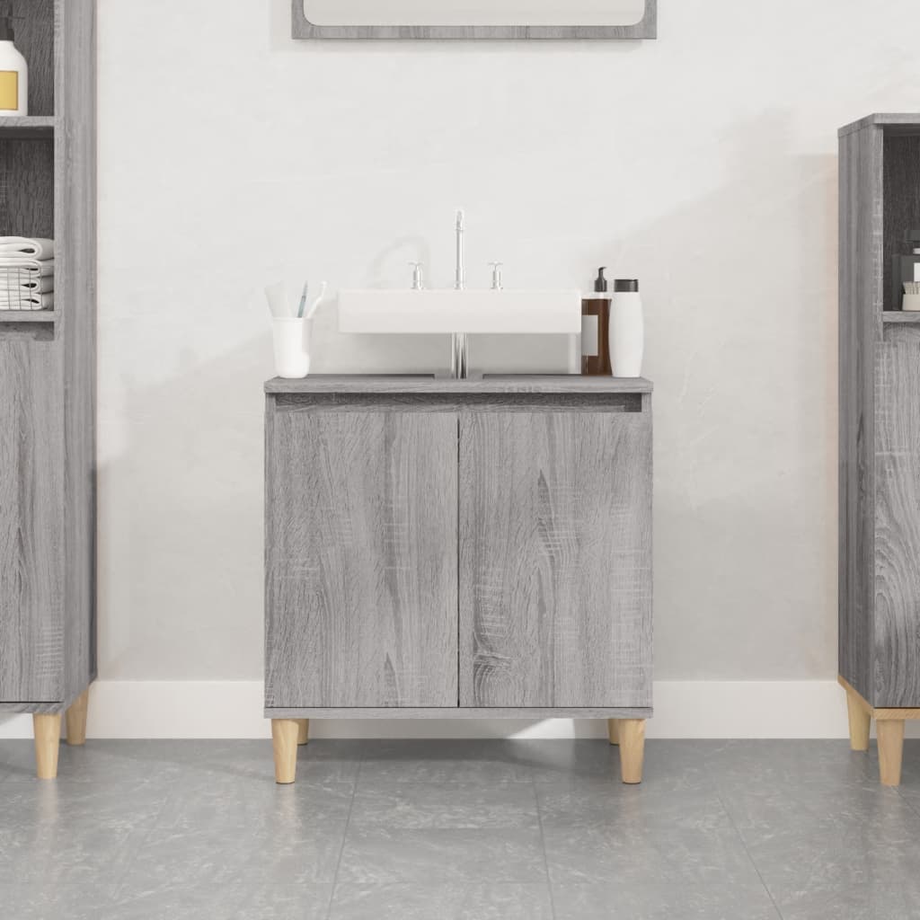 vidaXL Dulap de chiuvetă, gri sonoma, 58x33x60 cm, lemn prelucrat vidaXL Dulap de chiuvetă, gri sonoma, 58x33x60 cm, lemn prelucrat