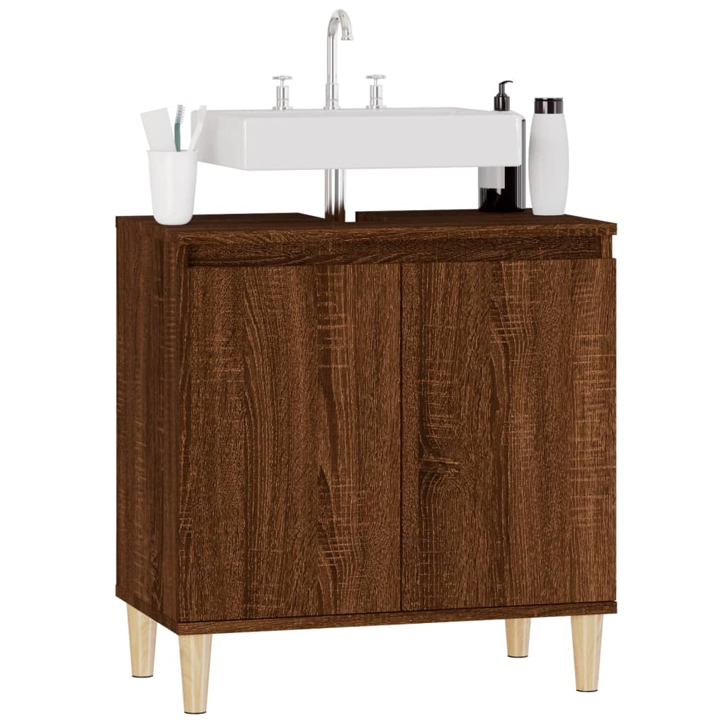 vidaXL Dulap de chiuvetă, stejar maro, 58x33x60 cm, lemn prelucrat vidaXL Dulap de chiuvetă, stejar maro, 58x33x60 cm, lemn prelucrat