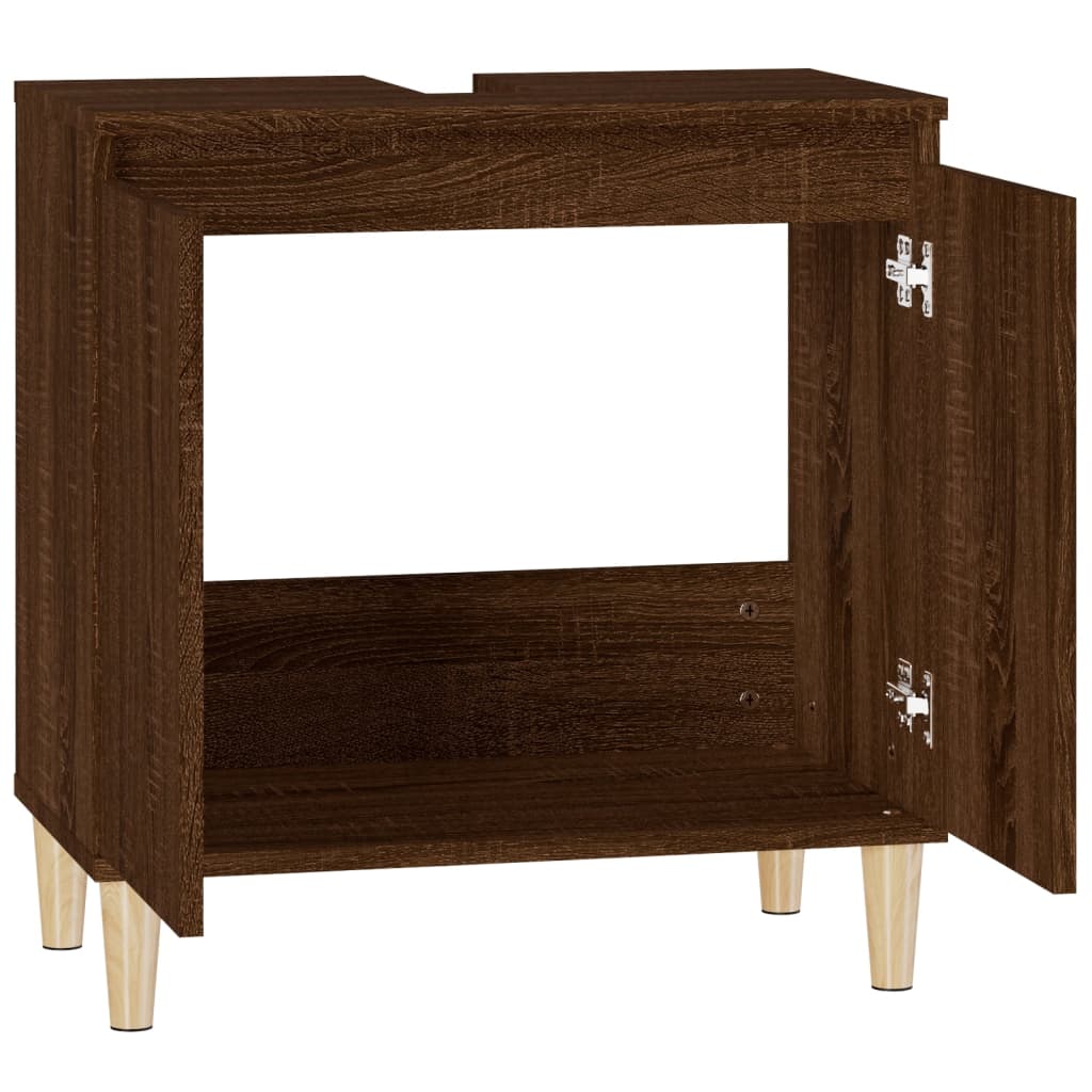 vidaXL Dulap de chiuvetă, stejar maro, 58x33x60 cm, lemn prelucrat vidaXL Dulap de chiuvetă, stejar maro, 58x33x60 cm, lemn prelucrat