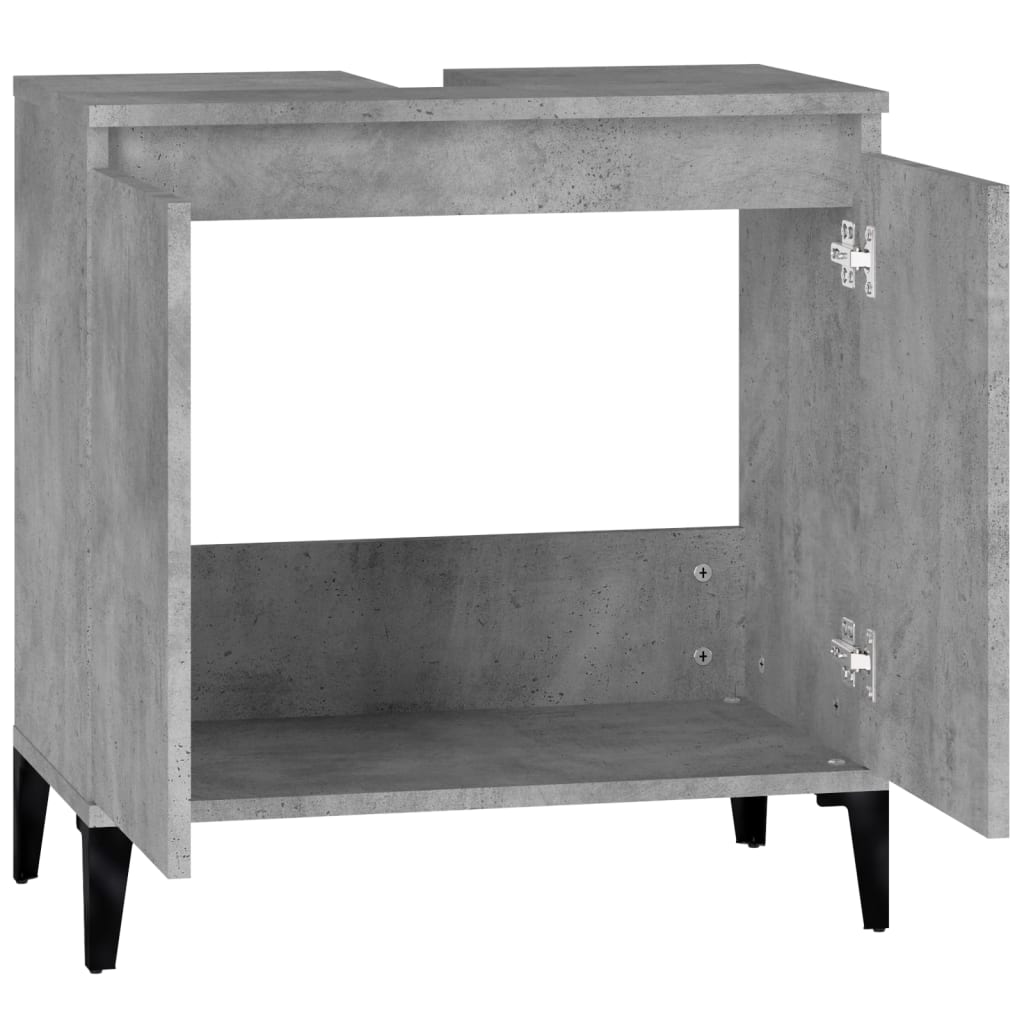 vidaXL Dulap de chiuvetă, gri beton, 58x33x60 cm, lemn prelucrat vidaXL Dulap de chiuvetă, gri beton, 58x33x60 cm, lemn prelucrat