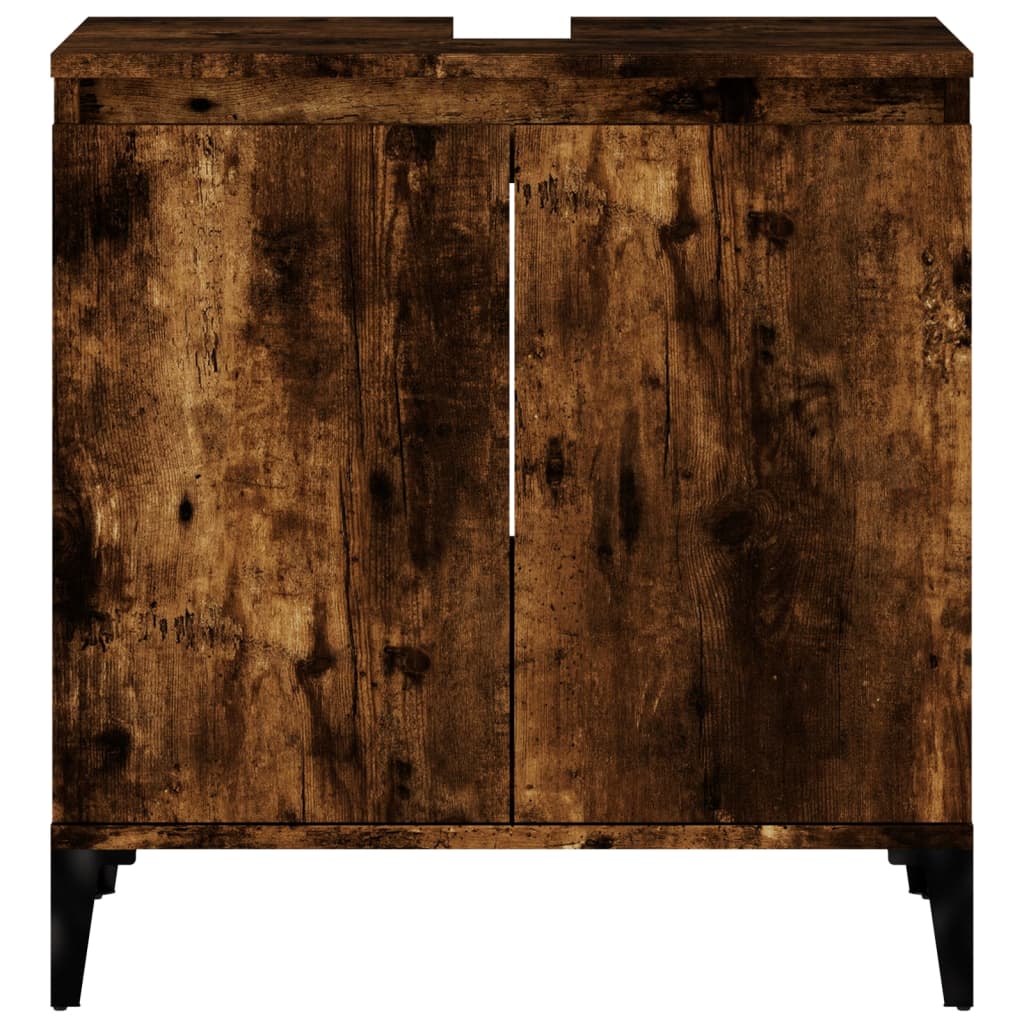 vidaXL Dulap de chiuvetă, stejar fumuriu, 58x33x60 cm, lemn prelucrat vidaXL Dulap de chiuvetă, stejar fumuriu, 58x33x60 cm, lemn prelucrat