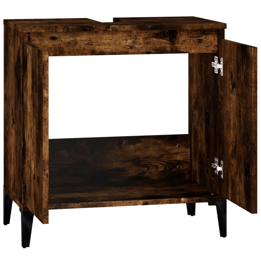 vidaXL Dulap de chiuvetă, stejar fumuriu, 58x33x60 cm, lemn prelucrat vidaXL Dulap de chiuvetă, stejar fumuriu, 58x33x60 cm, lemn prelucrat