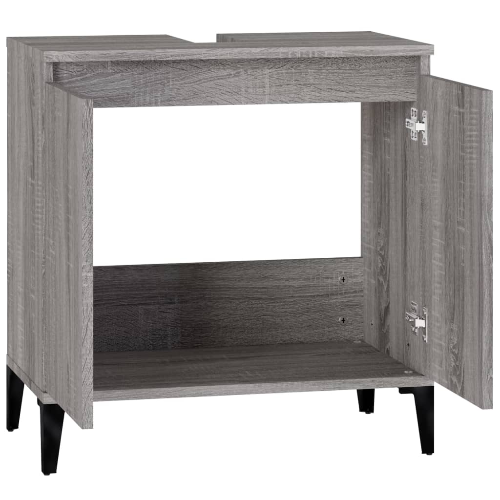 vidaXL Dulap de chiuvetă, gri sonoma, 58x33x60 cm, lemn prelucrat vidaXL Dulap de chiuvetă, gri sonoma, 58x33x60 cm, lemn prelucrat
