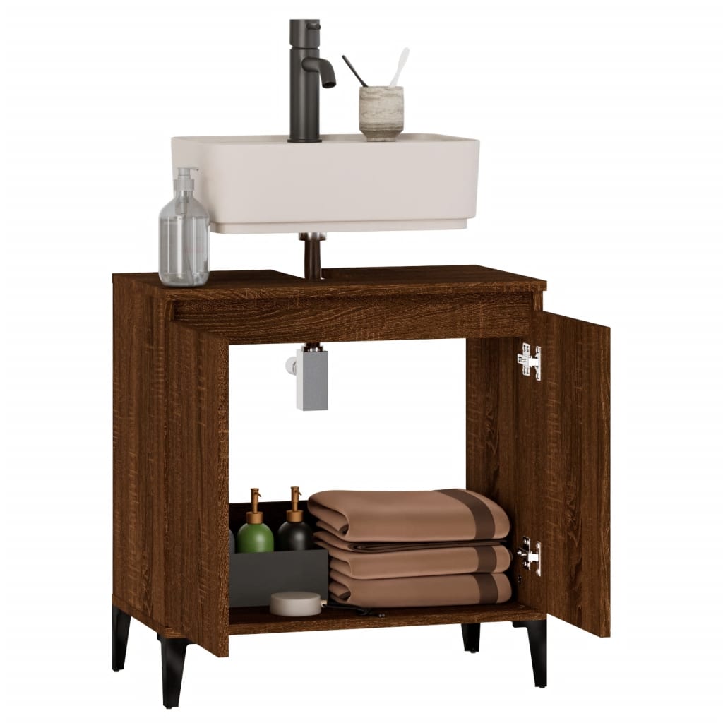 vidaXL Dulap de chiuvetă, stejar maro, 58x33x60 cm, lemn prelucrat vidaXL Dulap de chiuvetă, stejar maro, 58x33x60 cm, lemn prelucrat
