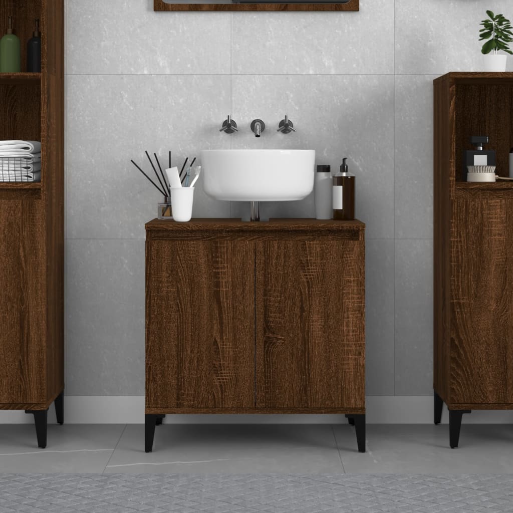 vidaXL Dulap de chiuvetă, stejar maro, 58x33x60 cm, lemn prelucrat vidaXL Dulap de chiuvetă, stejar maro, 58x33x60 cm, lemn prelucrat