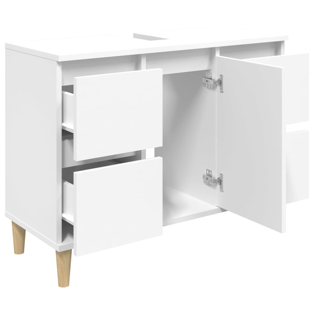 vidaXL Dulap de chiuvetă, alb, 80x33x60 cm, lemn prelucrat vidaXL Dulap de chiuvetă, alb, 80x33x60 cm, lemn prelucrat