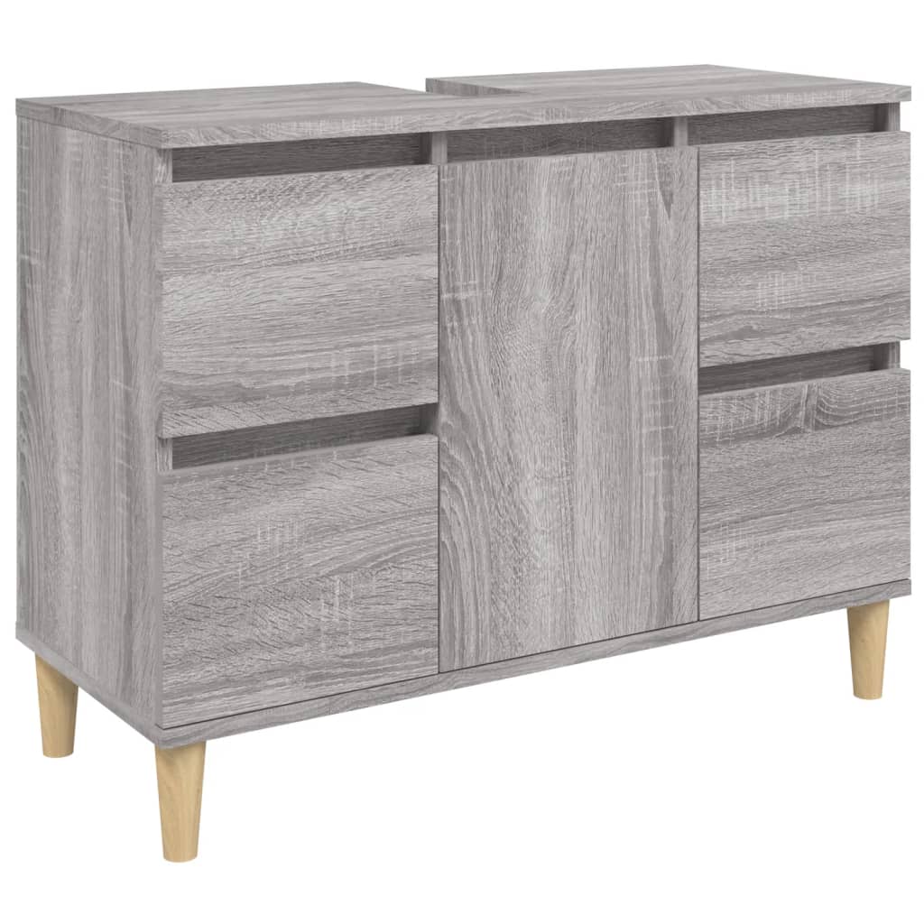 vidaXL Dulap de chiuvetă, gri sonoma, 80x33x60 cm, lemn prelucrat vidaXL Dulap de chiuvetă, gri sonoma, 80x33x60 cm, lemn prelucrat