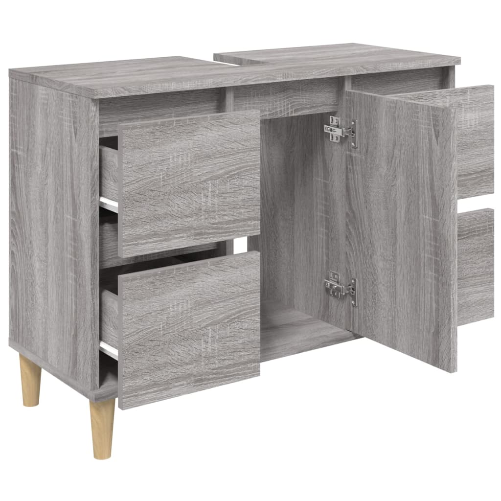 vidaXL Dulap de chiuvetă, gri sonoma, 80x33x60 cm, lemn prelucrat vidaXL Dulap de chiuvetă, gri sonoma, 80x33x60 cm, lemn prelucrat