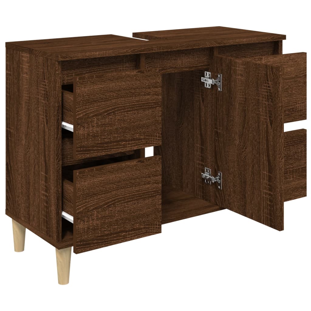 vidaXL Dulap de chiuvetă, stejar maro, 80x33x60 cm, lemn prelucrat vidaXL Dulap de chiuvetă, stejar maro, 80x33x60 cm, lemn prelucrat