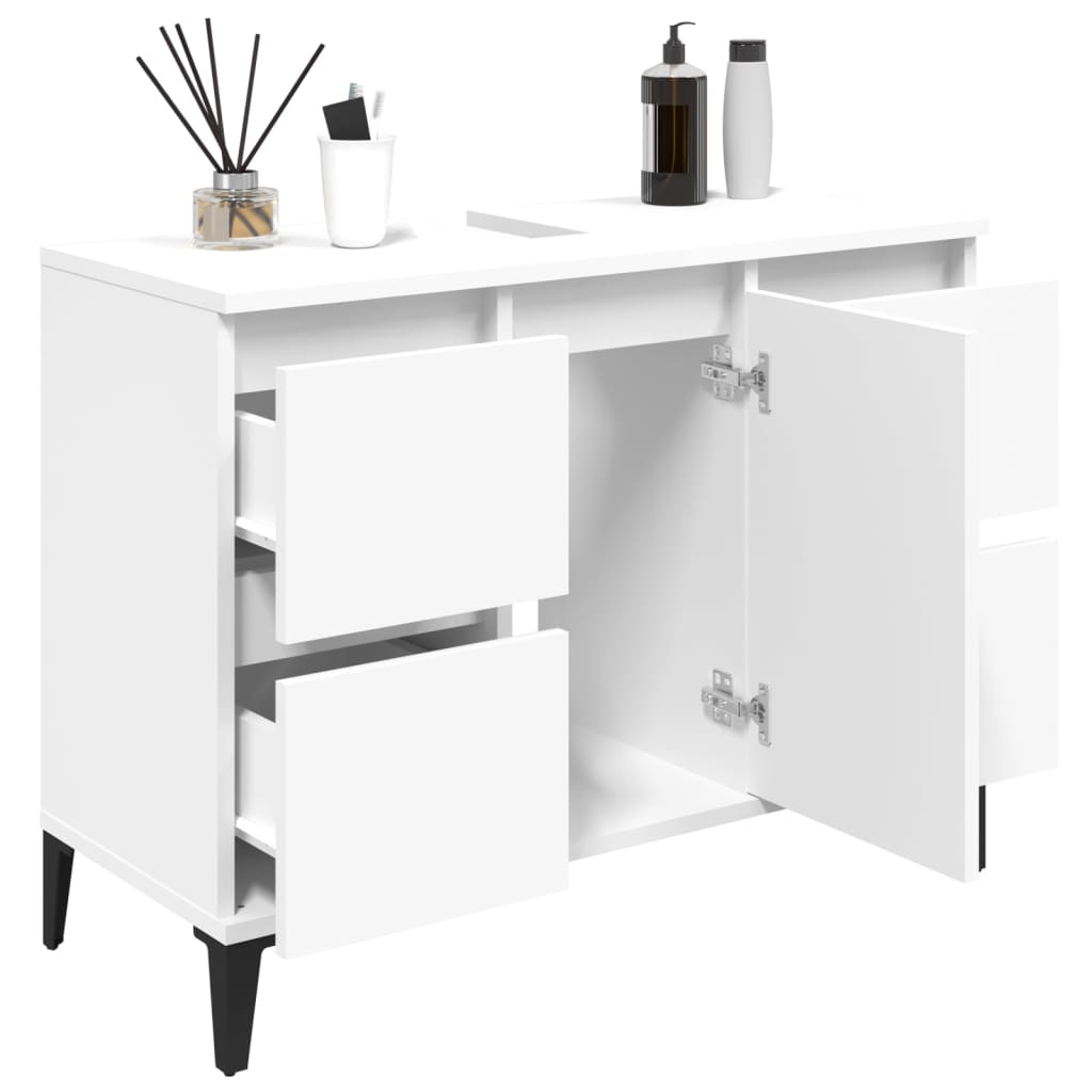 vidaXL Dulap de chiuvetă, alb, 80x33x60 cm, lemn prelucrat vidaXL Dulap de chiuvetă, alb, 80x33x60 cm, lemn prelucrat