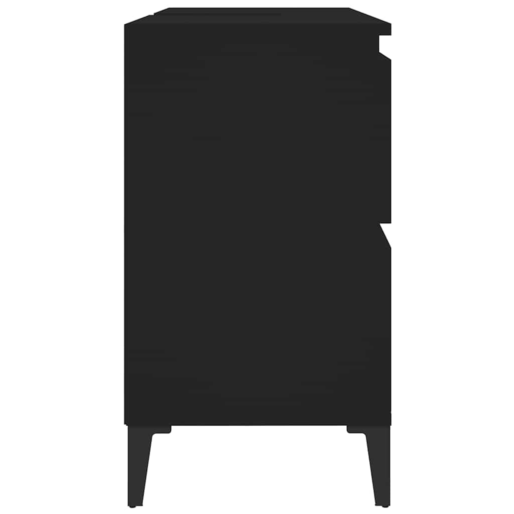 vidaXL Dulap de chiuvetă, negru, 80x33x60 cm, lemn prelucrat vidaXL Dulap de chiuvetă, negru, 80x33x60 cm, lemn prelucrat