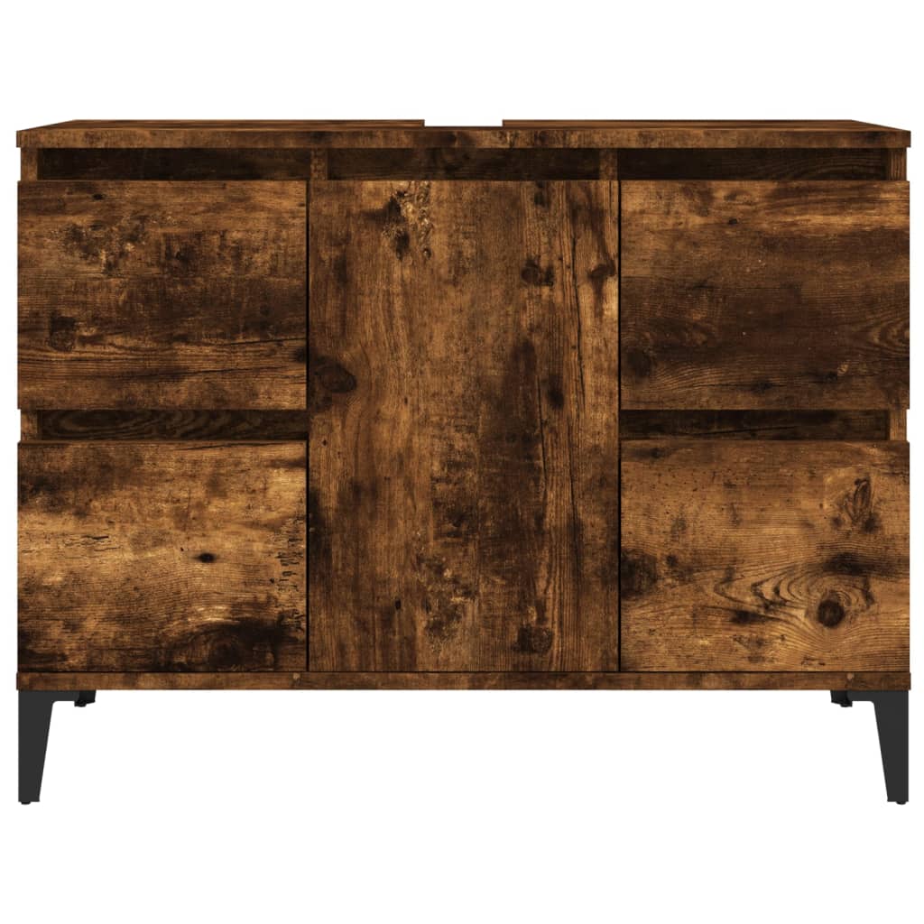 vidaXL Dulap de chiuvetă, stejar afumat, 80x33x60 cm, lemn prelucrat vidaXL Dulap de chiuvetă, stejar afumat, 80x33x60 cm, lemn prelucrat