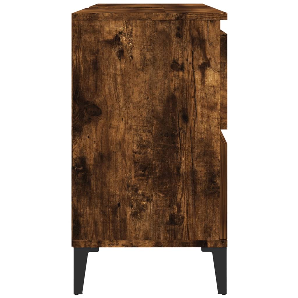 vidaXL Dulap de chiuvetă, stejar afumat, 80x33x60 cm, lemn prelucrat vidaXL Dulap de chiuvetă, stejar afumat, 80x33x60 cm, lemn prelucrat