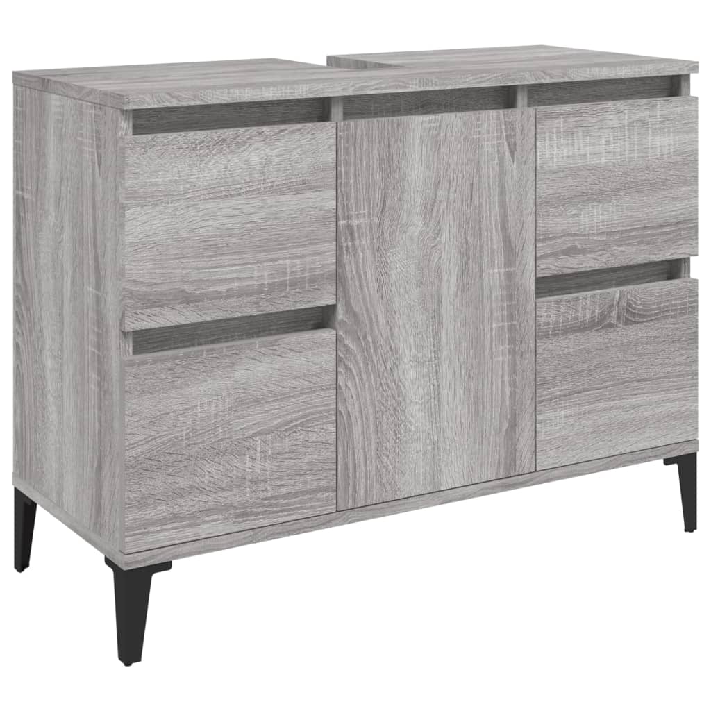 vidaXL Dulap de chiuvetă, gri sonoma, 80x33x60 cm, lemn prelucrat vidaXL Dulap de chiuvetă, gri sonoma, 80x33x60 cm, lemn prelucrat