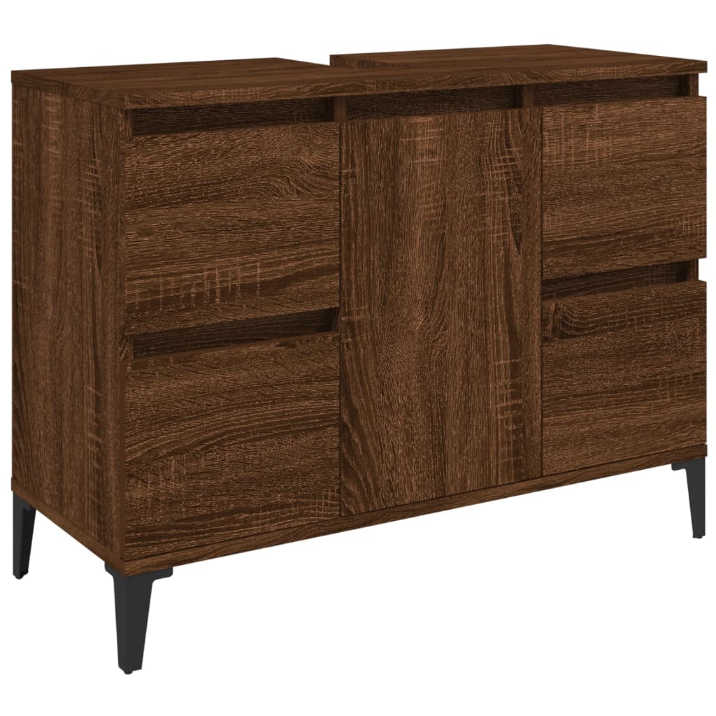 vidaXL Dulap de chiuvetă, stejar maro, 80x33x60 cm, lemn prelucrat vidaXL Dulap de chiuvetă, stejar maro, 80x33x60 cm, lemn prelucrat