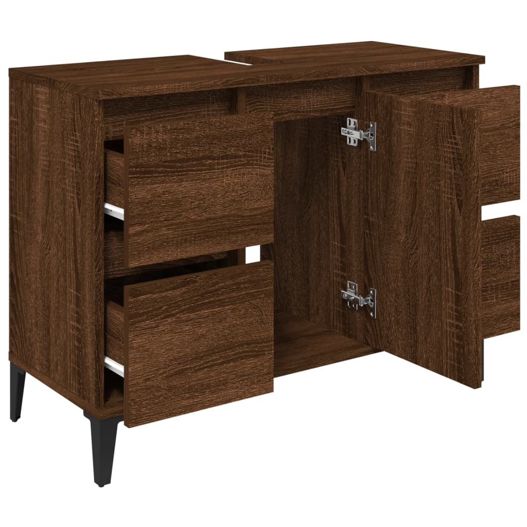 vidaXL Dulap de chiuvetă, stejar maro, 80x33x60 cm, lemn prelucrat vidaXL Dulap de chiuvetă, stejar maro, 80x33x60 cm, lemn prelucrat