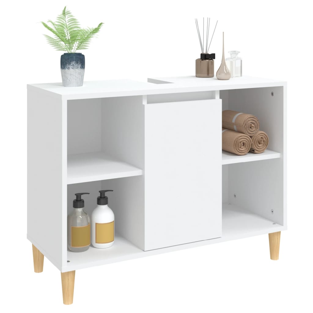 vidaXL Dulap de chiuvetă, alb, 80x33x60 cm, lemn prelucrat vidaXL Dulap de chiuvetă, alb, 80x33x60 cm, lemn prelucrat