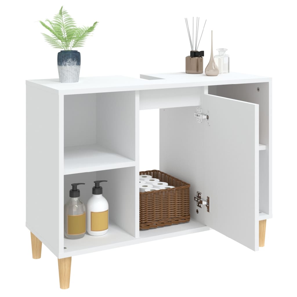 vidaXL Dulap de chiuvetă, alb, 80x33x60 cm, lemn prelucrat vidaXL Dulap de chiuvetă, alb, 80x33x60 cm, lemn prelucrat