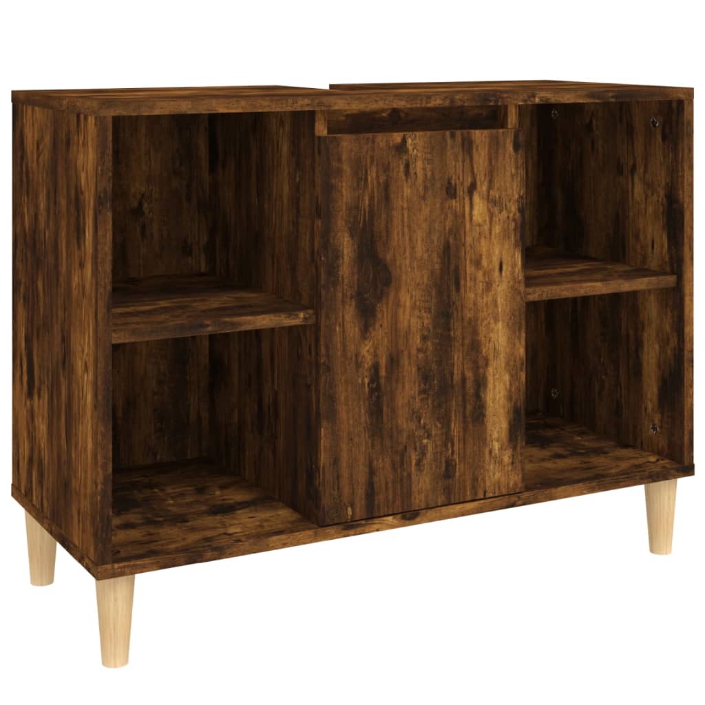 vidaXL Dulap de chiuvetă, stejar afumat, 80x33x60 cm, lemn prelucrat vidaXL Dulap de chiuvetă, stejar afumat, 80x33x60 cm, lemn prelucrat