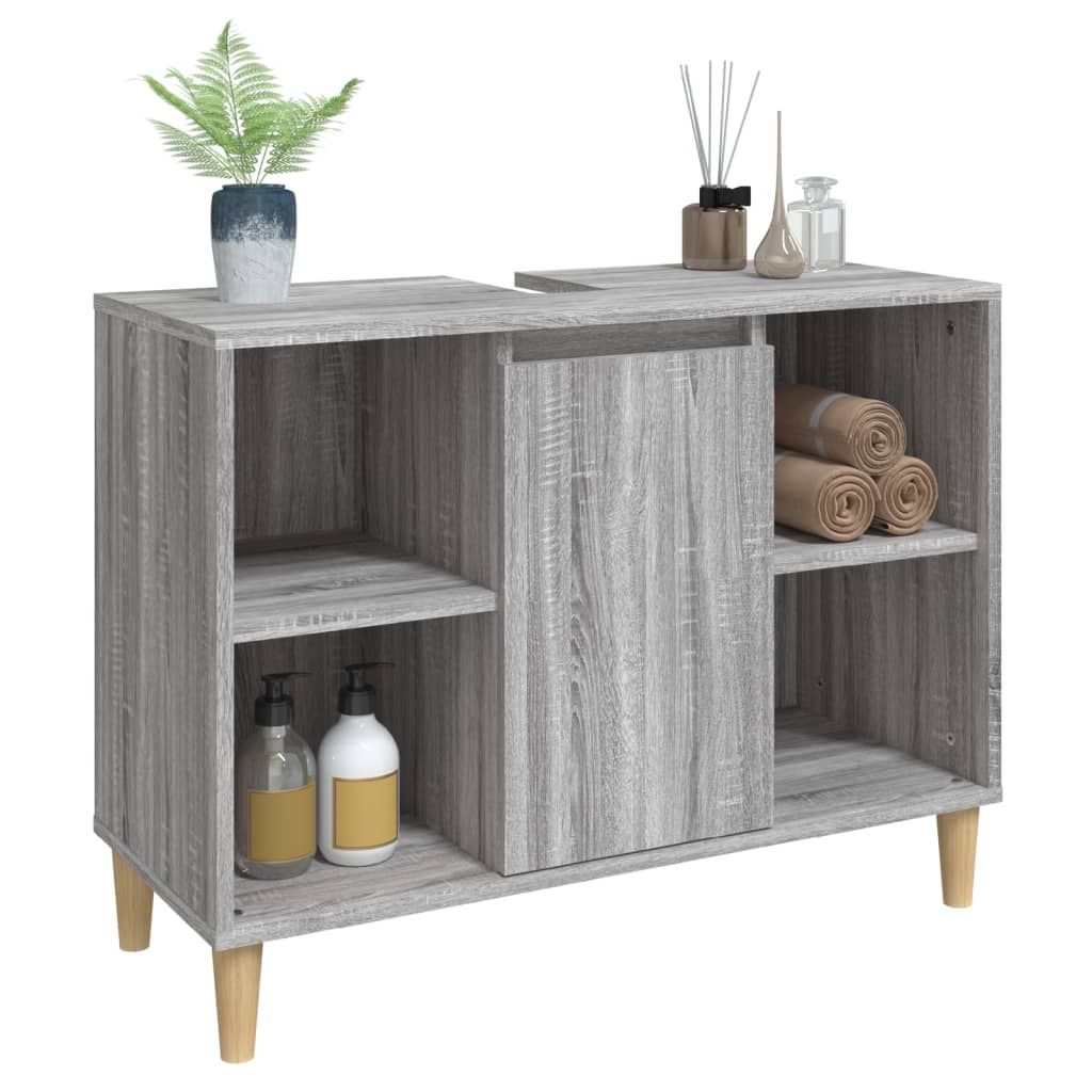 vidaXL Dulap de chiuvetă, gri sonoma, 80x33x60 cm, lemn prelucrat vidaXL Dulap de chiuvetă, gri sonoma, 80x33x60 cm, lemn prelucrat