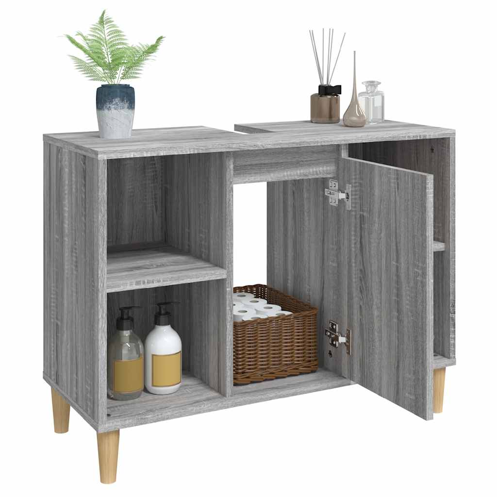 vidaXL Dulap de chiuvetă, gri sonoma, 80x33x60 cm, lemn prelucrat vidaXL Dulap de chiuvetă, gri sonoma, 80x33x60 cm, lemn prelucrat