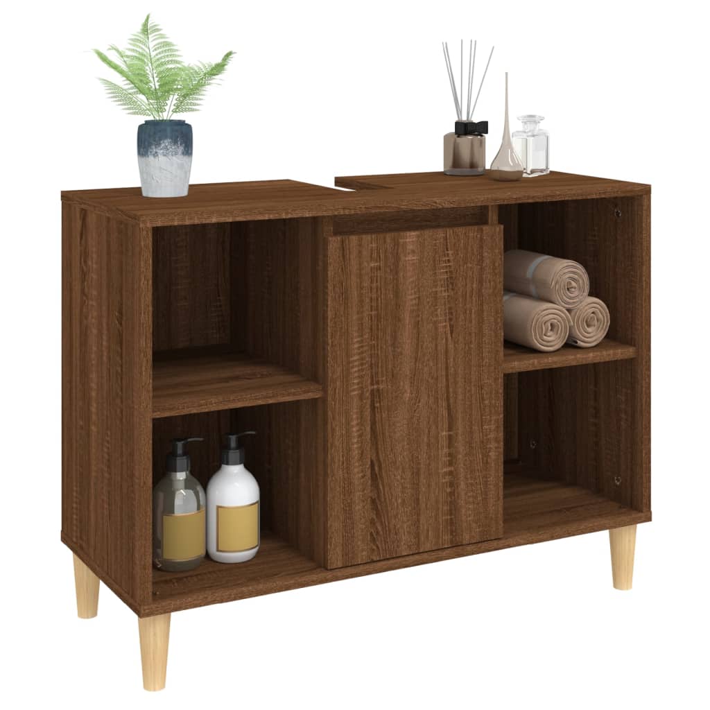 vidaXL Dulap de chiuvetă, stejar maro, 80x33x60 cm, lemn prelucrat vidaXL Dulap de chiuvetă, stejar maro, 80x33x60 cm, lemn prelucrat
