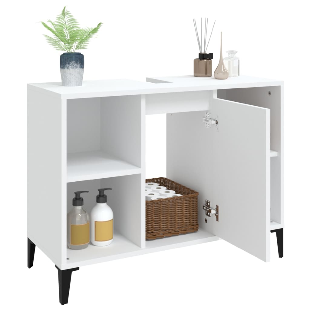vidaXL Dulap de chiuvetă, alb, 80x33x60 cm, lemn prelucrat vidaXL Dulap de chiuvetă, alb, 80x33x60 cm, lemn prelucrat