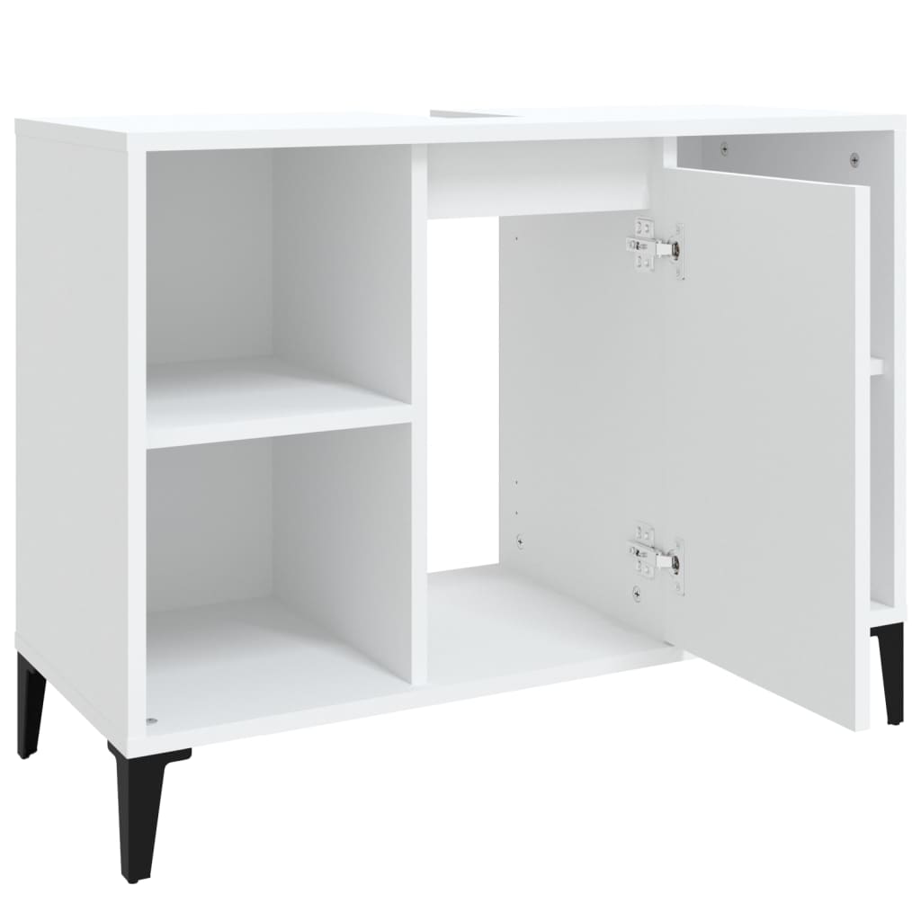 vidaXL Dulap de chiuvetă, alb, 80x33x60 cm, lemn prelucrat vidaXL Dulap de chiuvetă, alb, 80x33x60 cm, lemn prelucrat
