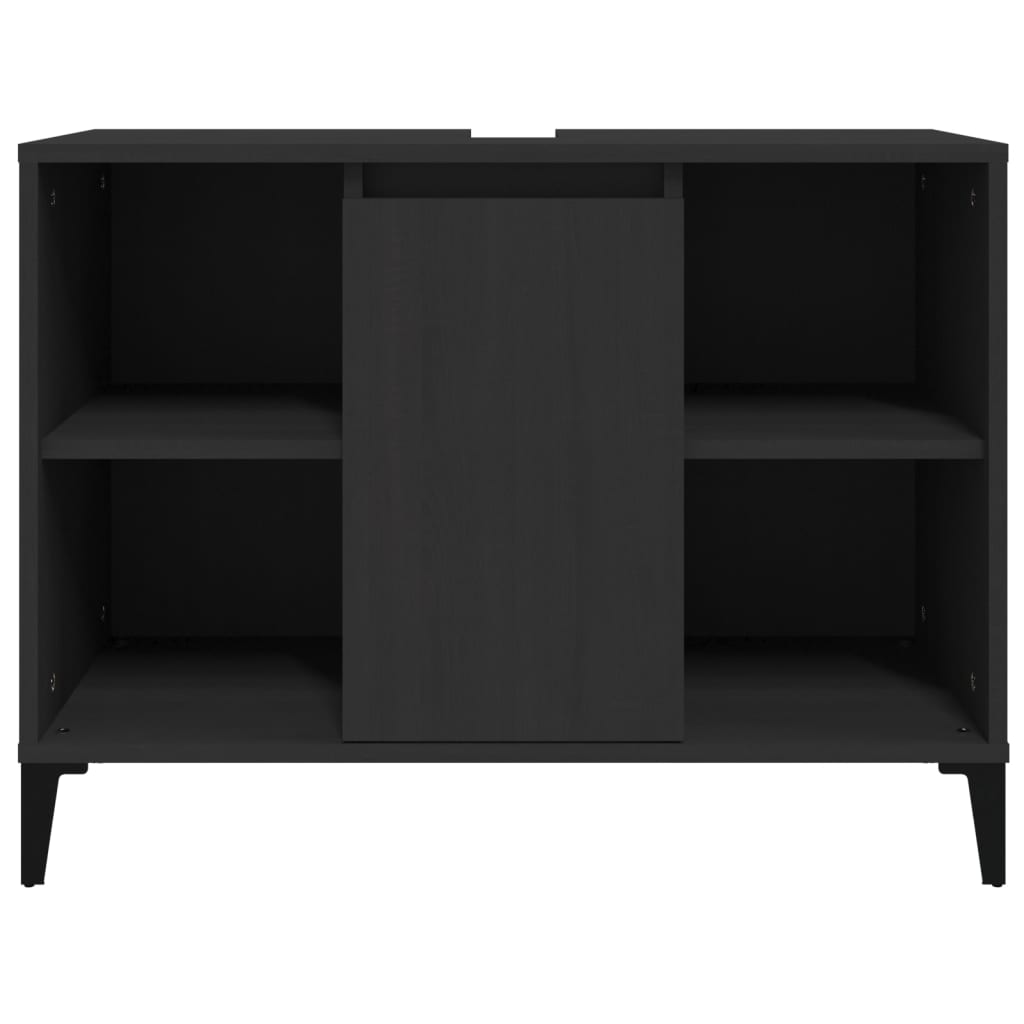 vidaXL Dulap de chiuvetă, negru, 80x33x60 cm, lemn prelucrat vidaXL Dulap de chiuvetă, negru, 80x33x60 cm, lemn prelucrat