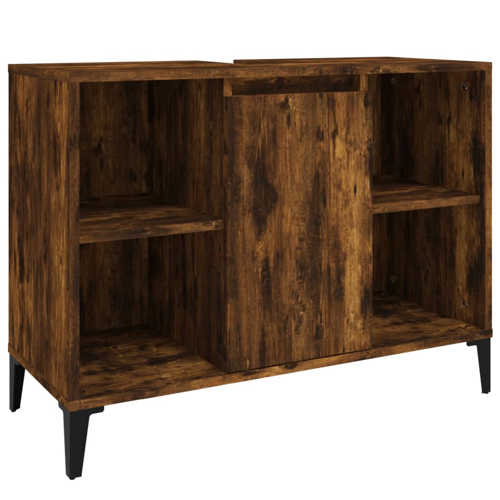 vidaXL Dulap de chiuvetă, stejar afumat, 80x33x60 cm, lemn prelucrat vidaXL Dulap de chiuvetă, stejar afumat, 80x33x60 cm, lemn prelucrat