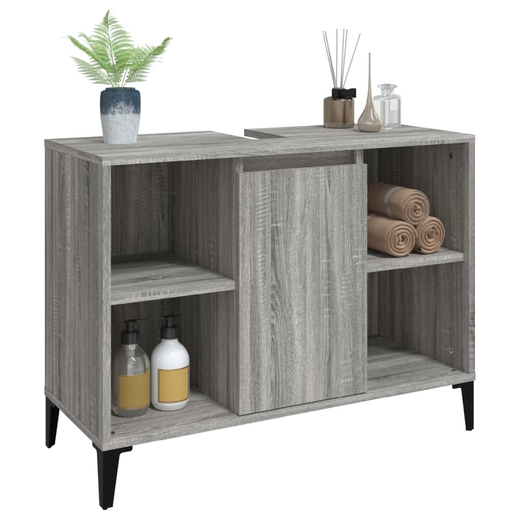 vidaXL Dulap de chiuvetă, gri sonoma, 80x33x60 cm, lemn prelucrat vidaXL Dulap de chiuvetă, gri sonoma, 80x33x60 cm, lemn prelucrat