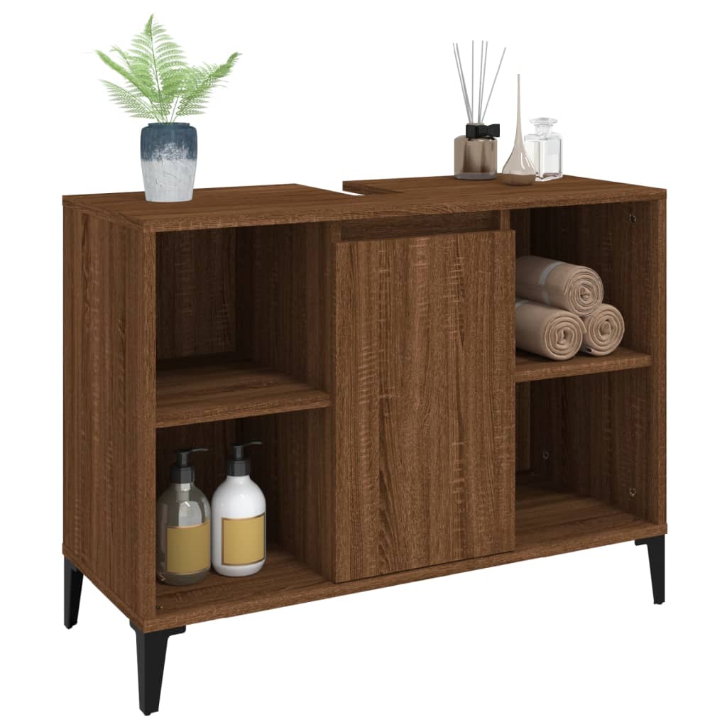 vidaXL Dulap de chiuvetă, stejar maro, 80x33x60 cm, lemn prelucrat vidaXL Dulap de chiuvetă, stejar maro, 80x33x60 cm, lemn prelucrat