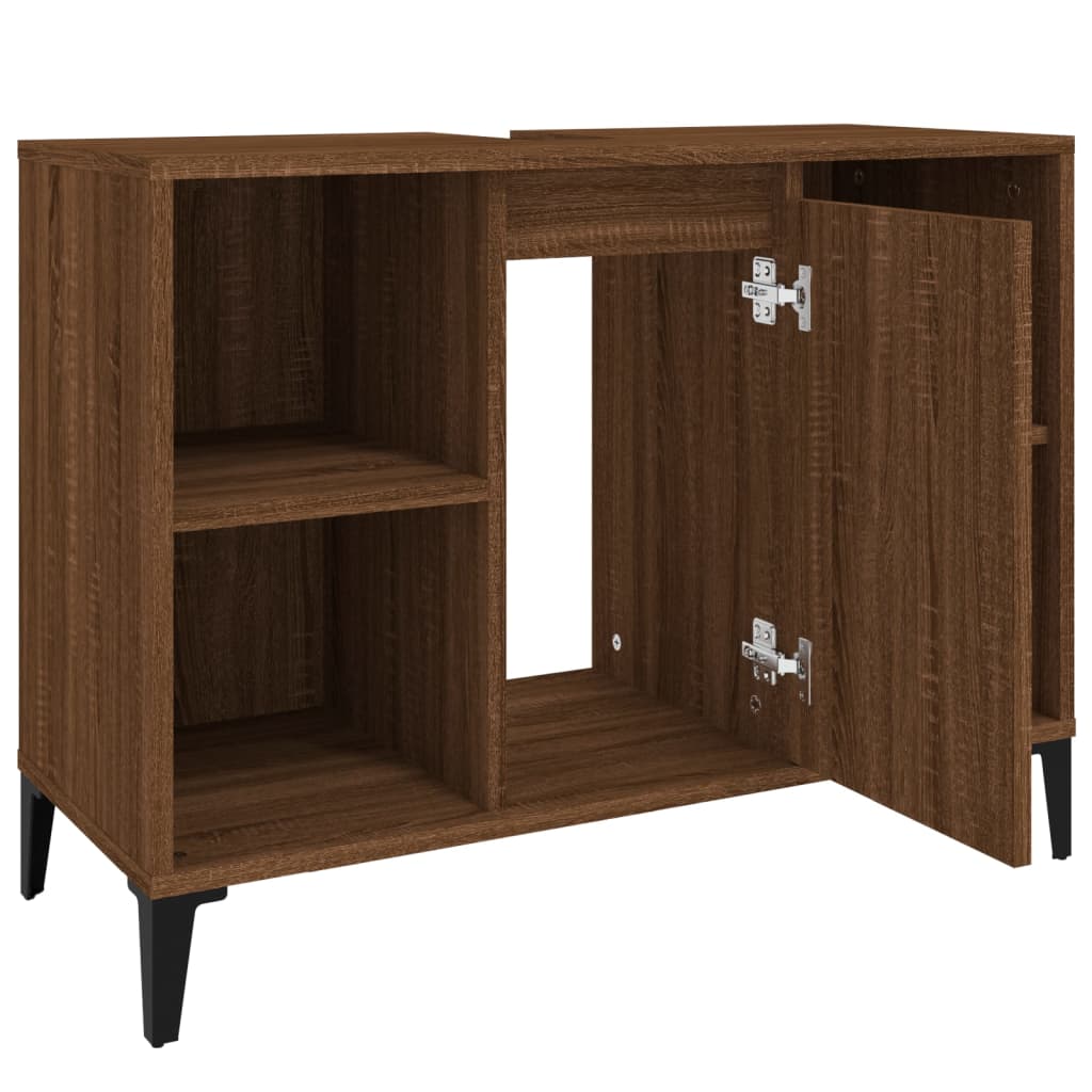 vidaXL Dulap de chiuvetă, stejar maro, 80x33x60 cm, lemn prelucrat vidaXL Dulap de chiuvetă, stejar maro, 80x33x60 cm, lemn prelucrat