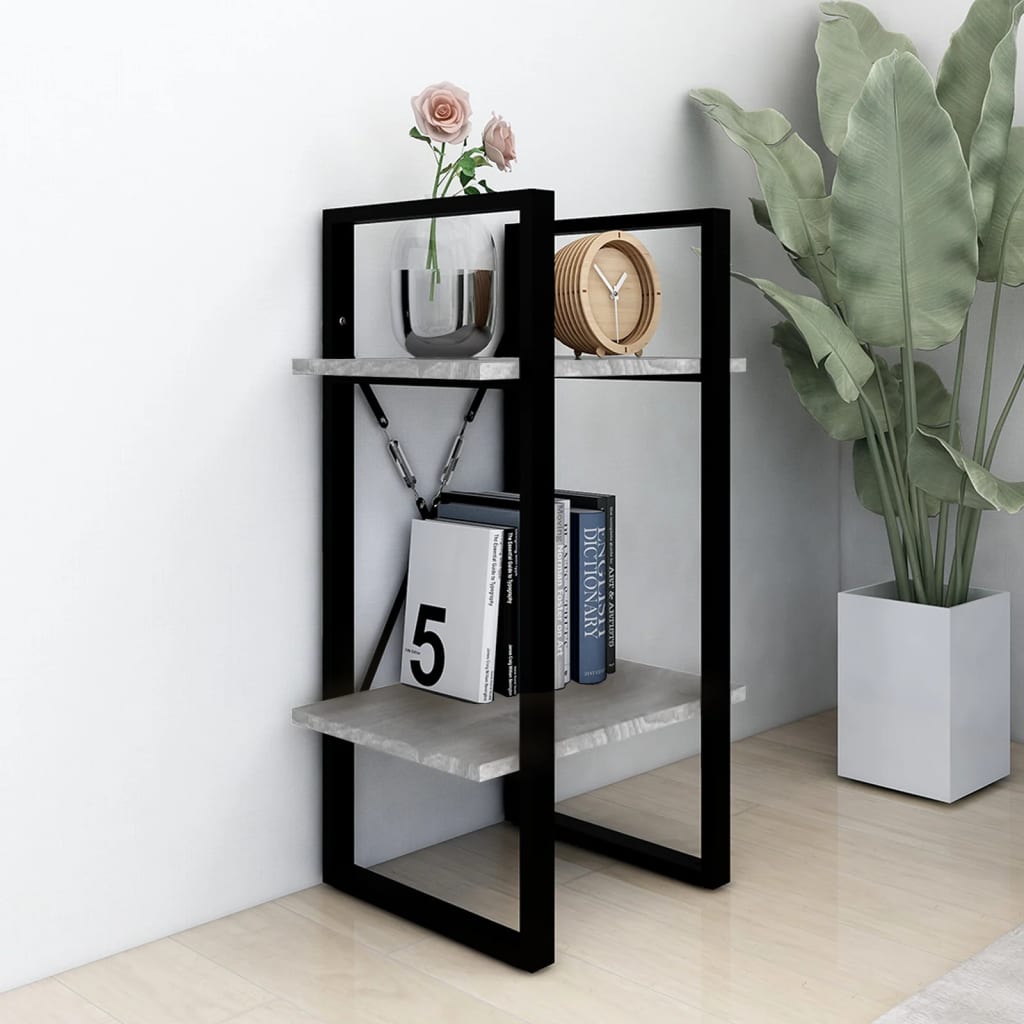 vidaXL Bibliotecă 2 niveluri gri sonoma 40x30x70 cm lemn compozit vidaXL Bibliotecă 2 niveluri gri sonoma 40x30x70 cm lemn compozit