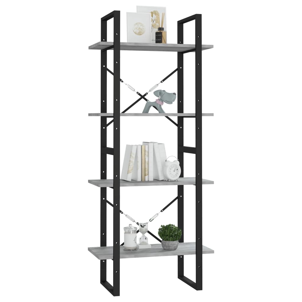 vidaXL Bibliotecă cu 4 niveluri gri sonoma 60x30x140 cm lemn compozit vidaXL Bibliotecă cu 4 niveluri gri sonoma 60x30x140 cm lemn compozit