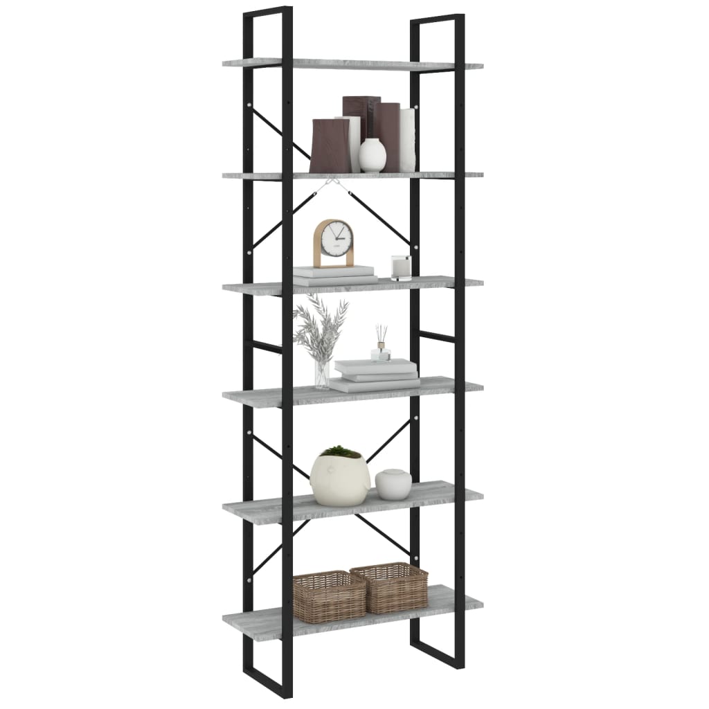 vidaXL Dulap înalt, gri sonoma, 80x30x210 cm, lemn compozit vidaXL Dulap înalt, gri sonoma, 80x30x210 cm, lemn compozit