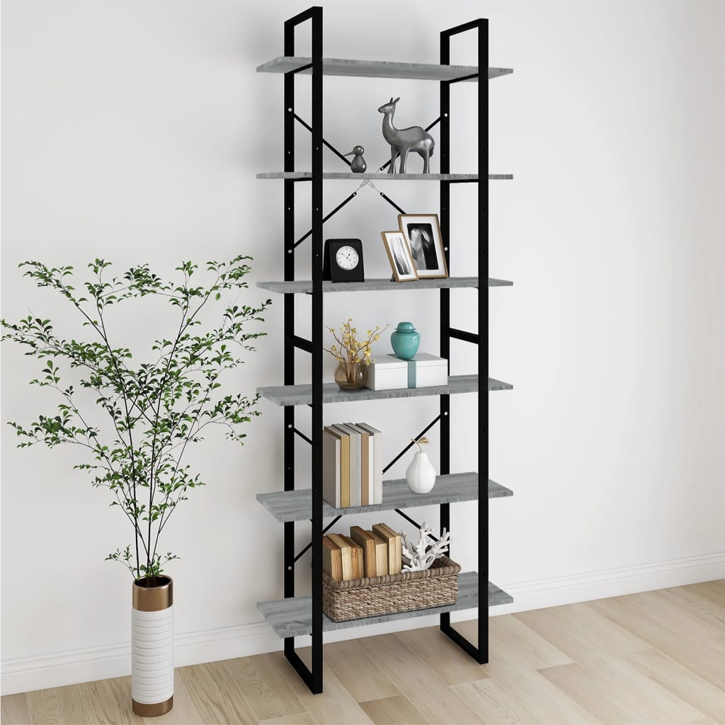 vidaXL Dulap înalt, gri sonoma, 80x30x210 cm, lemn compozit vidaXL Dulap înalt, gri sonoma, 80x30x210 cm, lemn compozit