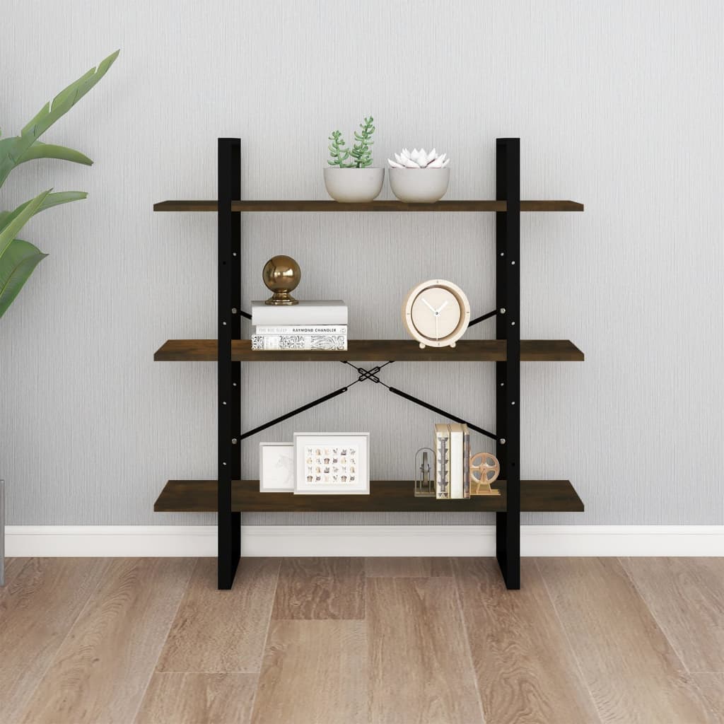 vidaXL Bibliotecă, stejar fumuriu, 100x30x105 cm, lemn prelucrat vidaXL Bibliotecă, stejar fumuriu, 100x30x105 cm, lemn prelucrat