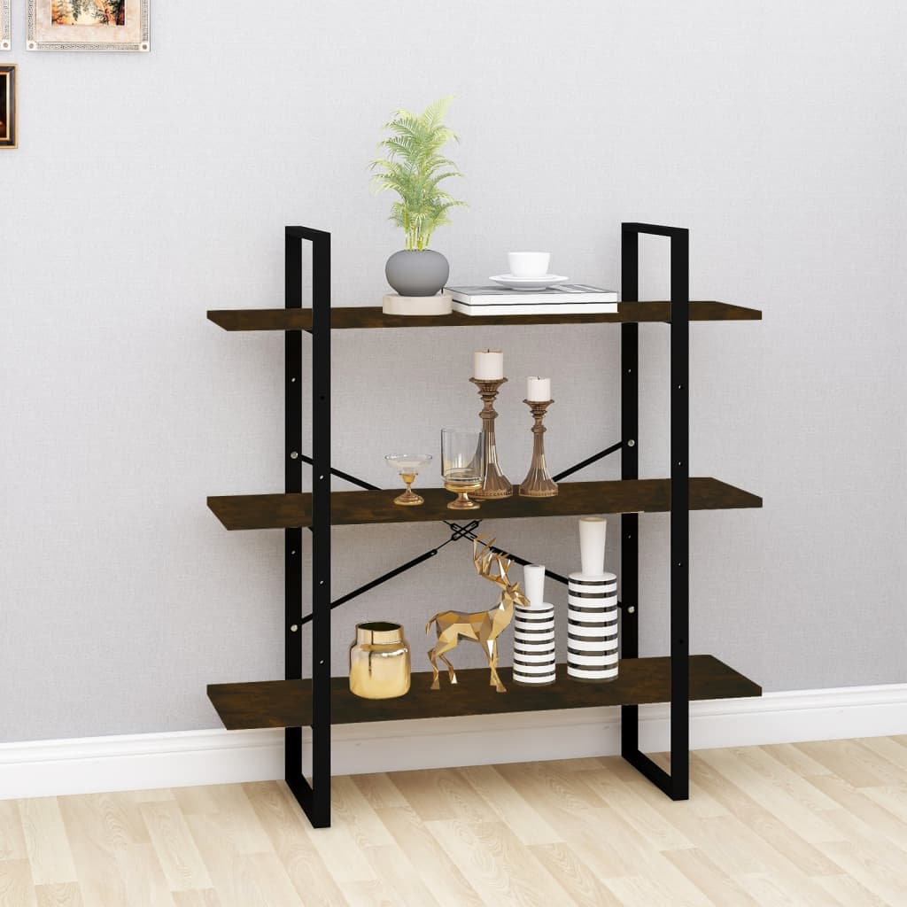 vidaXL Bibliotecă, stejar fumuriu, 100x30x105 cm, lemn prelucrat vidaXL Bibliotecă, stejar fumuriu, 100x30x105 cm, lemn prelucrat
