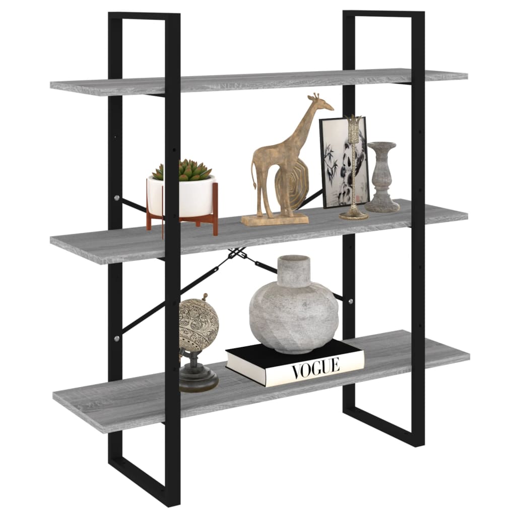 vidaXL Bibliotecă, gri sonoma, 100x30x105 cm, lemn prelucrat vidaXL Bibliotecă, gri sonoma, 100x30x105 cm, lemn prelucrat