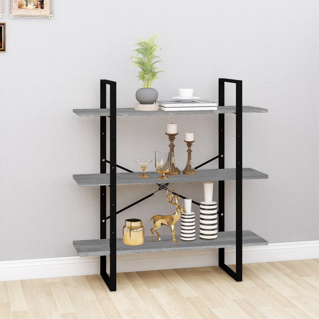 vidaXL Bibliotecă, gri sonoma, 100x30x105 cm, lemn prelucrat vidaXL Bibliotecă, gri sonoma, 100x30x105 cm, lemn prelucrat