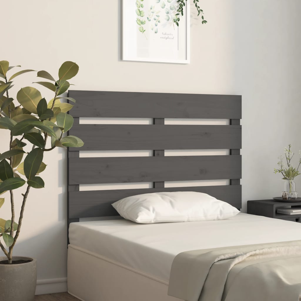 vidaXL Tăblie de pat, gri, 100x3x80 cm, lemn masiv de pin vidaXL Tăblie de pat, gri, 100x3x80 cm, lemn masiv de pin