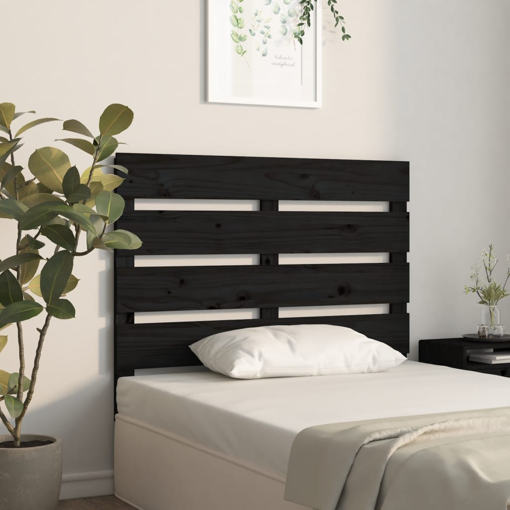 vidaXL Tăblie de pat, negru, 100x3x80 cm, lemn masiv de pin vidaXL Tăblie de pat, negru, 100x3x80 cm, lemn masiv de pin