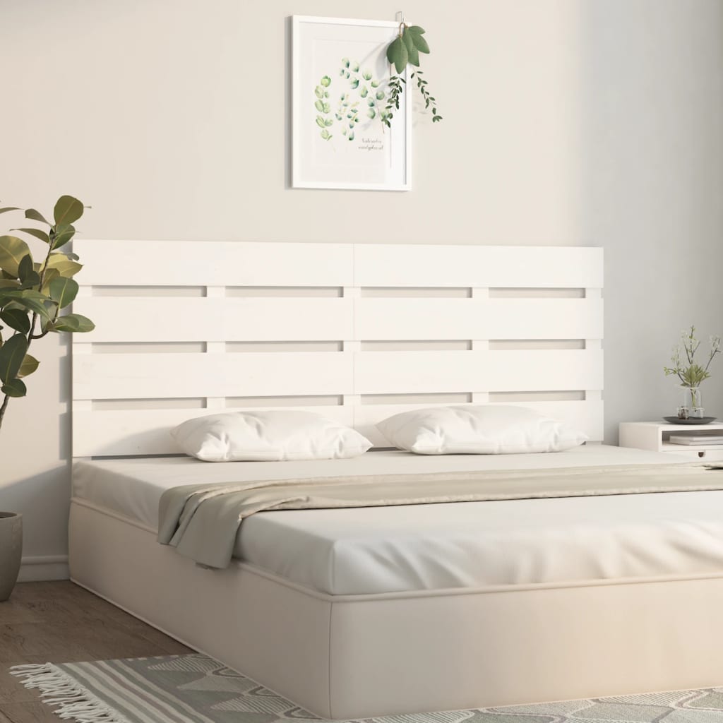 vidaXL Tăblie de pat, alb, 200x3x80 cm, lemn masiv de pin