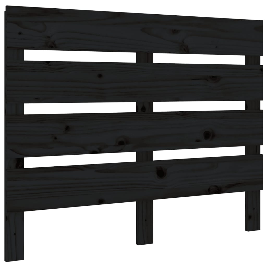 vidaXL Tăblie de pat, negru, 75x3x80 cm, lemn masiv de pin
