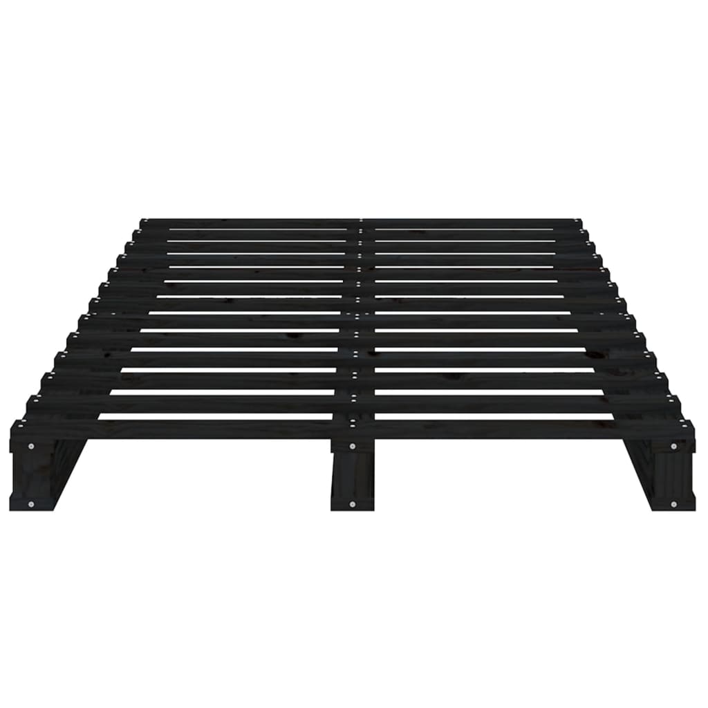 vidaXL Pat din paleți Single Small negru 75x190 cm lemn masiv pin vidaXL Pat din paleți Single Small negru 75x190 cm lemn masiv pin
