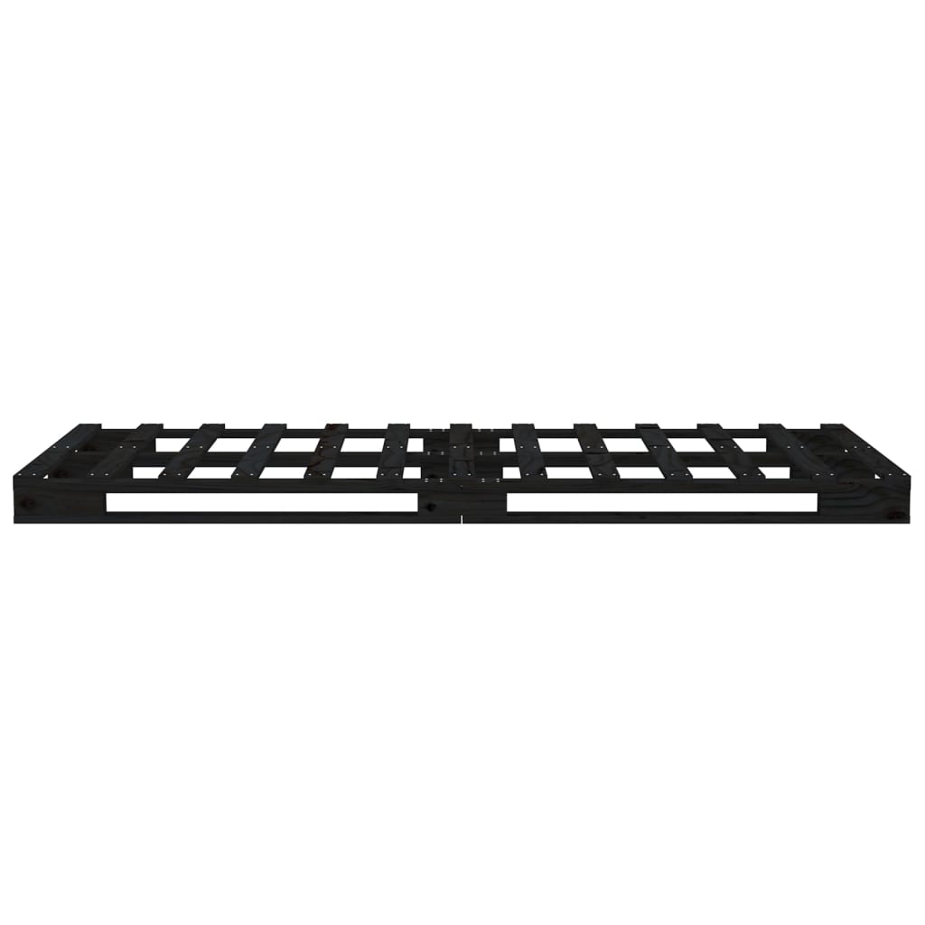 vidaXL Pat din paleți Single Small negru 75x190 cm lemn masiv pin vidaXL Pat din paleți Single Small negru 75x190 cm lemn masiv pin