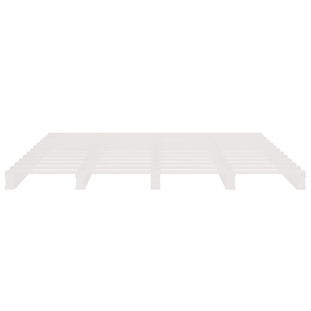 vidaXL Pat din paleți Small Double alb, 120x190 cm, lemn masiv pin vidaXL Pat din paleți Small Double alb, 120x190 cm, lemn masiv pin